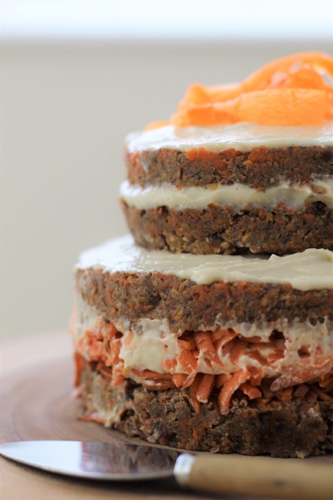 Raw Carrot Cake Plant Based Vegan Gluten Free